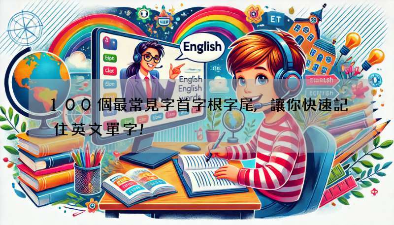 100個最常見字首字根字尾,讓你快速記住英文單字!